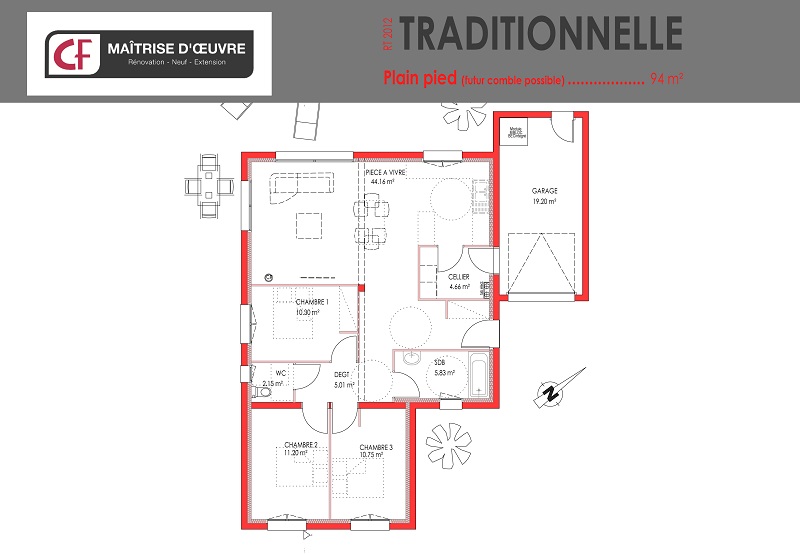 Maison comble plan