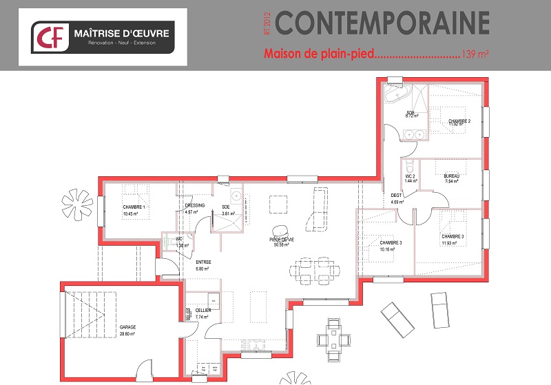 Plan maison plain pied